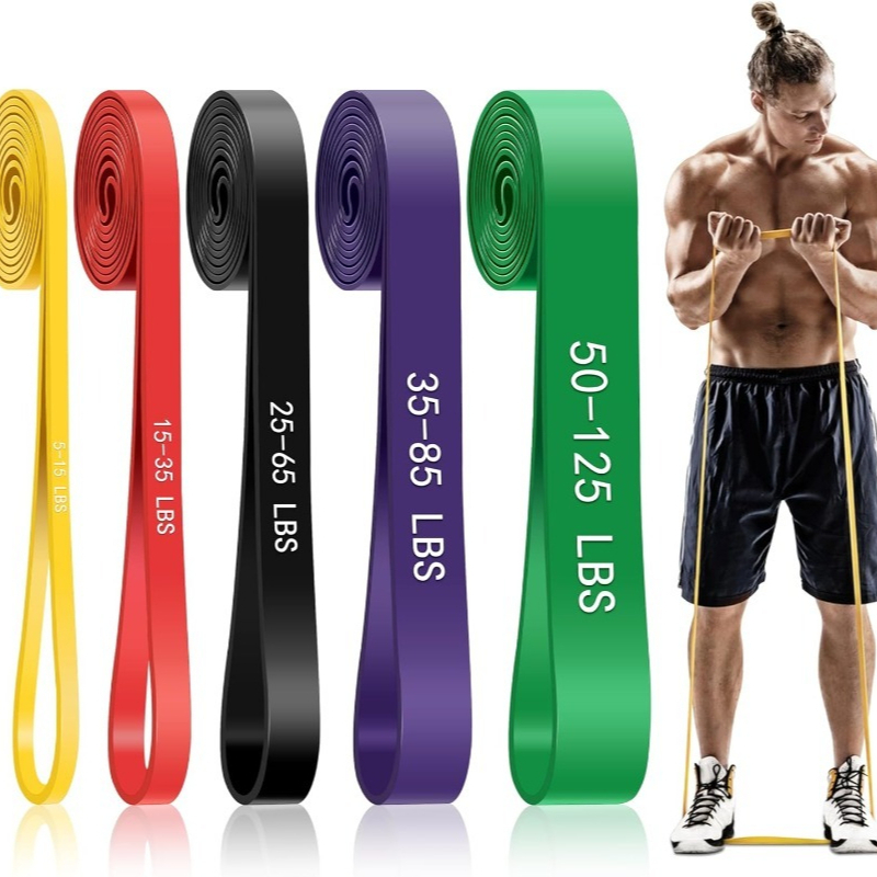 Pull Up Assist Band - 懸垂補助バンド、5段階の抵抗バンド、男性と女性のための懸垂バンド、エクササイズバンド