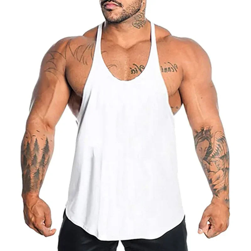 男性用ノースリーブランニングベスト、ジムシングレット、サスペ - Crossfit Vest のレビューと価格