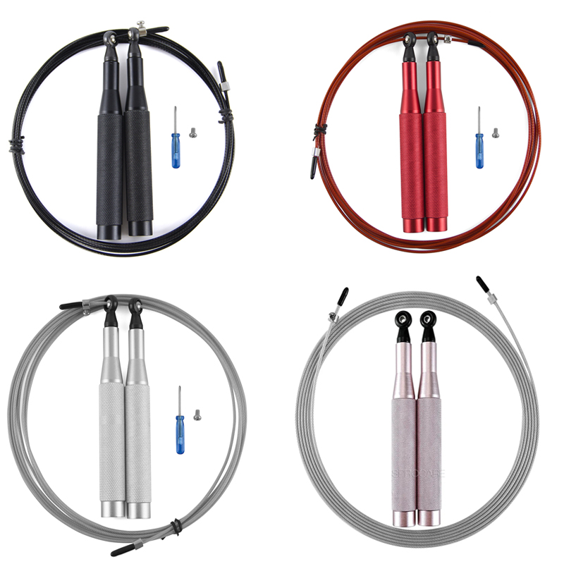 スピード縄跳び 調節可能な縄跳び 軽量アルミニウム合金ハンド - Jump Rope Speed Bearing のレビューと価格